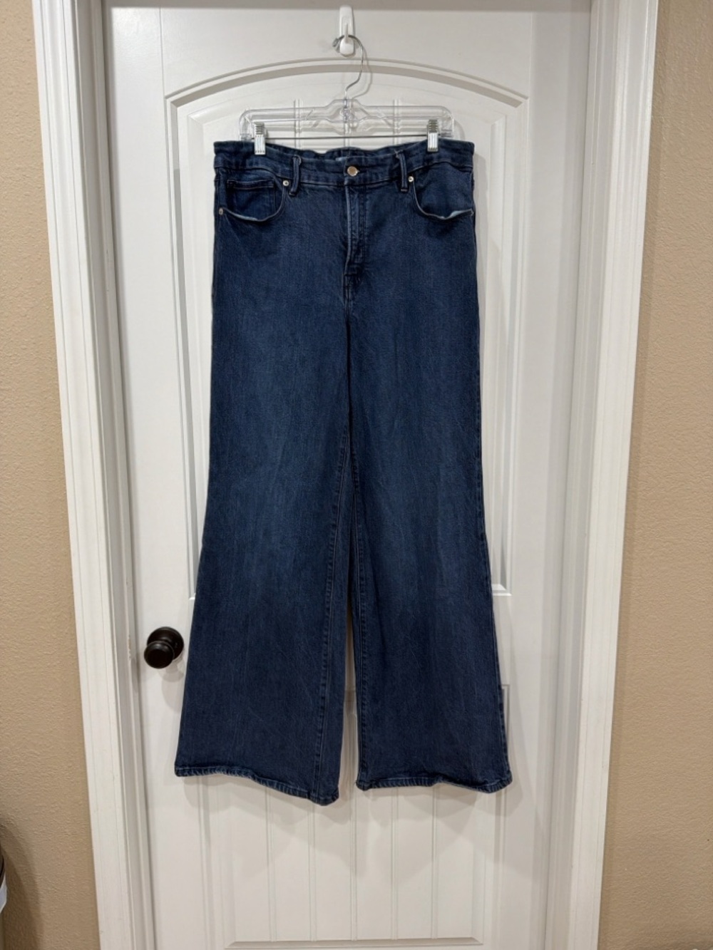 EUC High-Rise Good American Good Waist Palazzo Wide Leg Jean - Picture 2 of 6